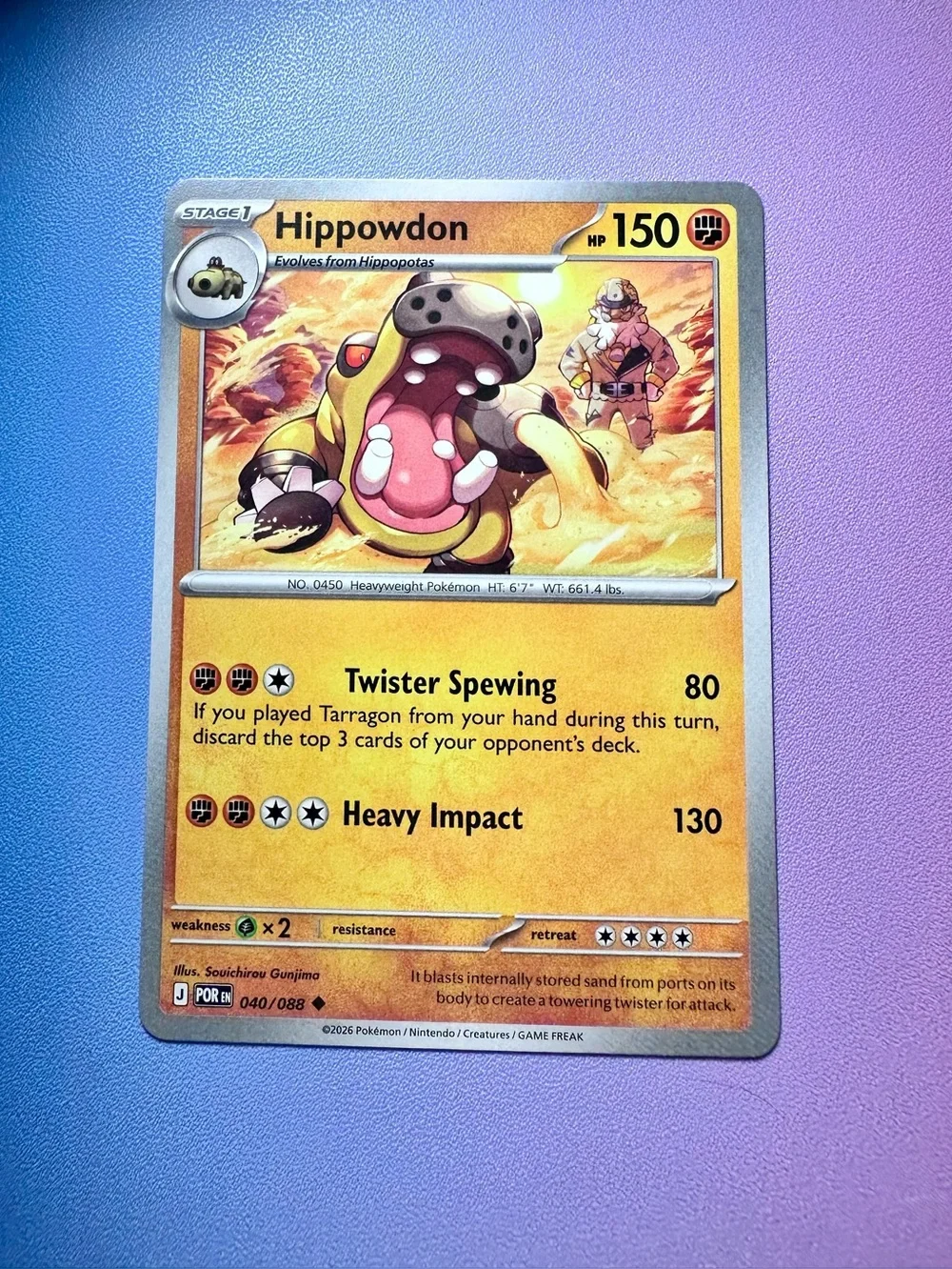 hippowdon - 040/088 (uncommon) — pokemon: perfect order